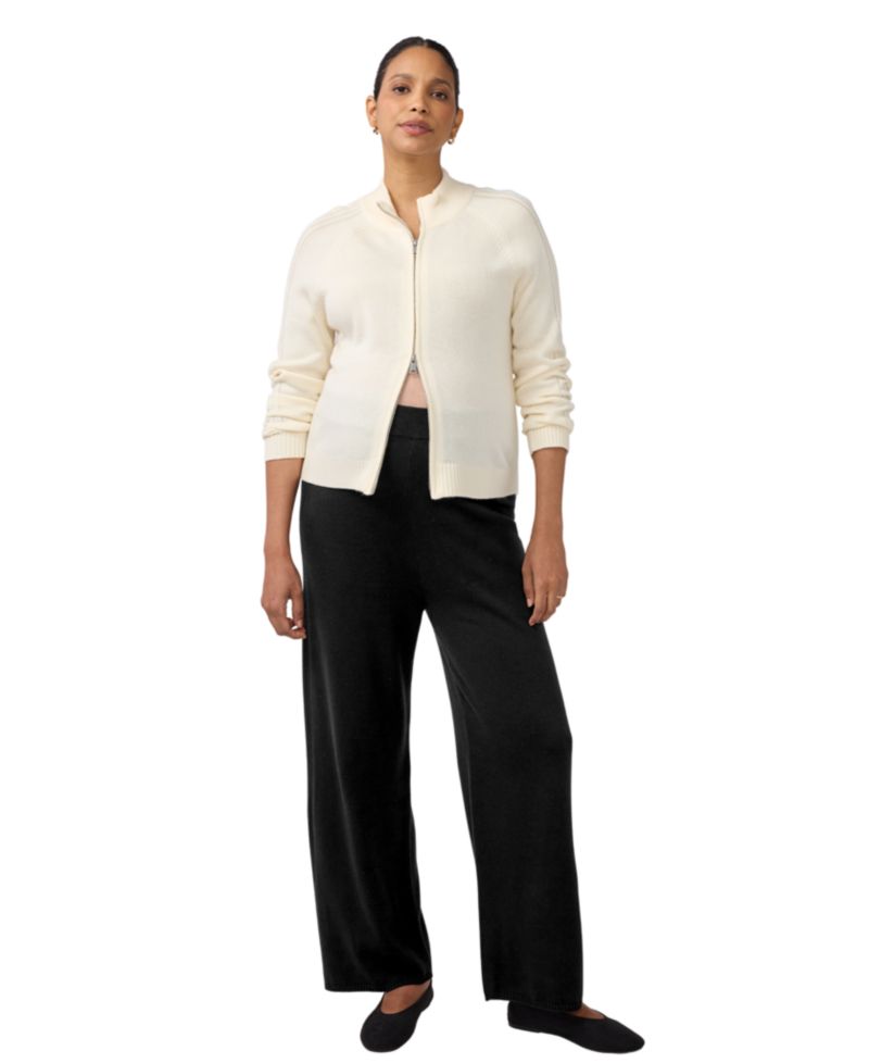 Maternity Sweater Pant Knit Wide-Leg Pants