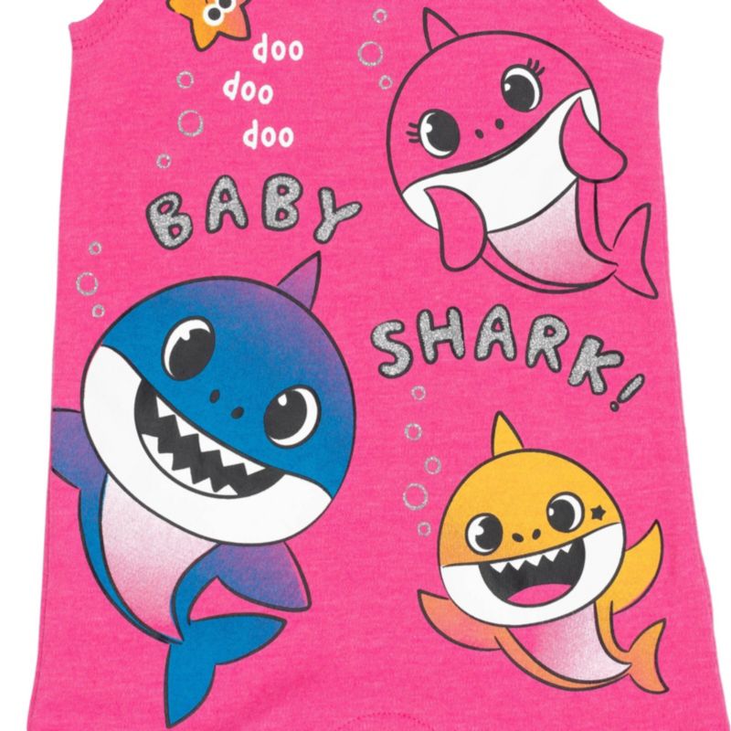 Baby Girls Pinkfong Shark Snap Romper and Headband