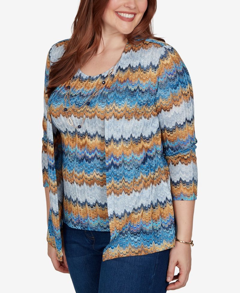 Women's Shawl-Collar 3/4-Sleeve Top