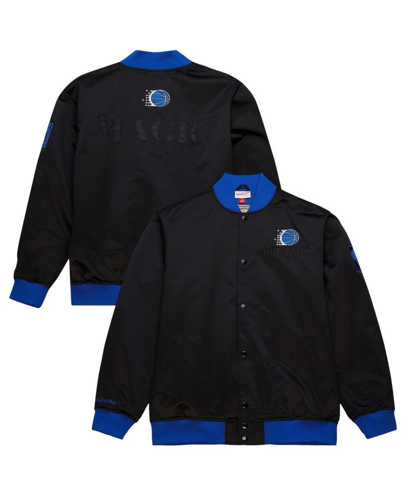Men's Black Orlando Magic Hardwood Classics Team OG 3.0 Lightweight Satin Full-Snap Jacket
