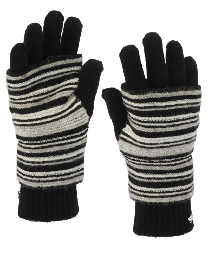 Women's Garter Stitch Stripe Gloves