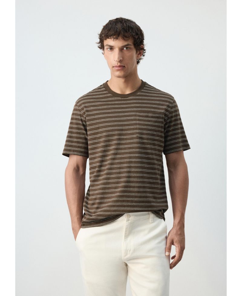 Men's Regular-Fit Cotton-Linen Blend T-Shirt