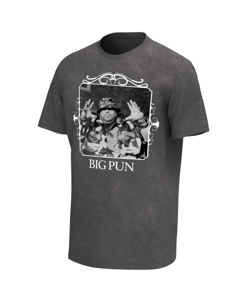 Men's Charcoal Big Pun Frame Washed Graphic T-shirt