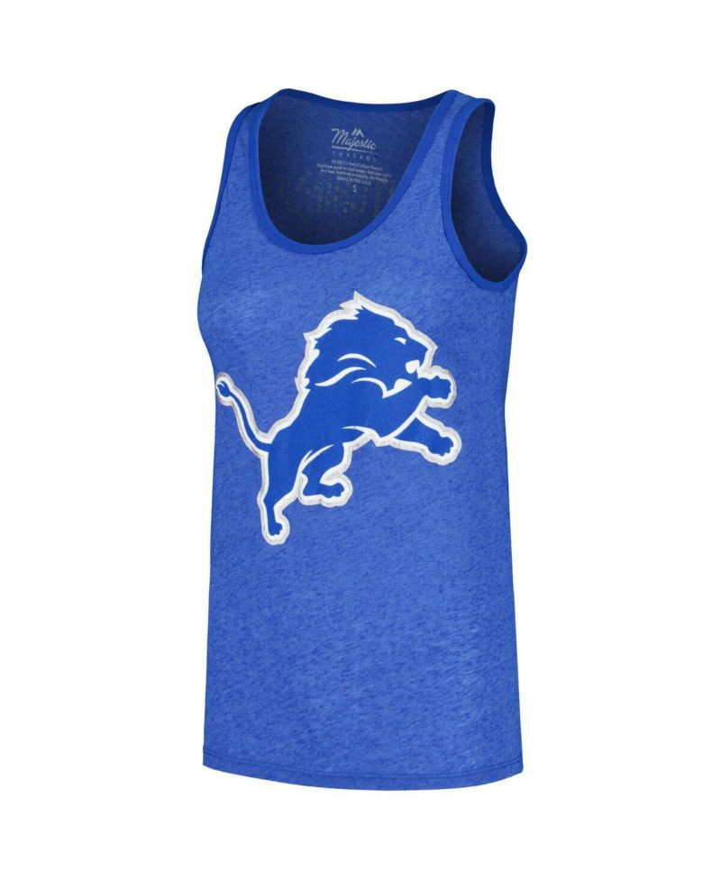Women's Aidan Hutchinson Heather Blue Detroit Lions Name & Number Tri-Blend Tank Top