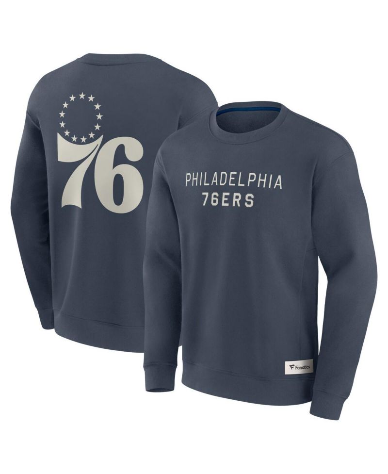 Men's Blue Philadelphia 76ers Elements Future Ground Lettering Pullover Sweatshirt