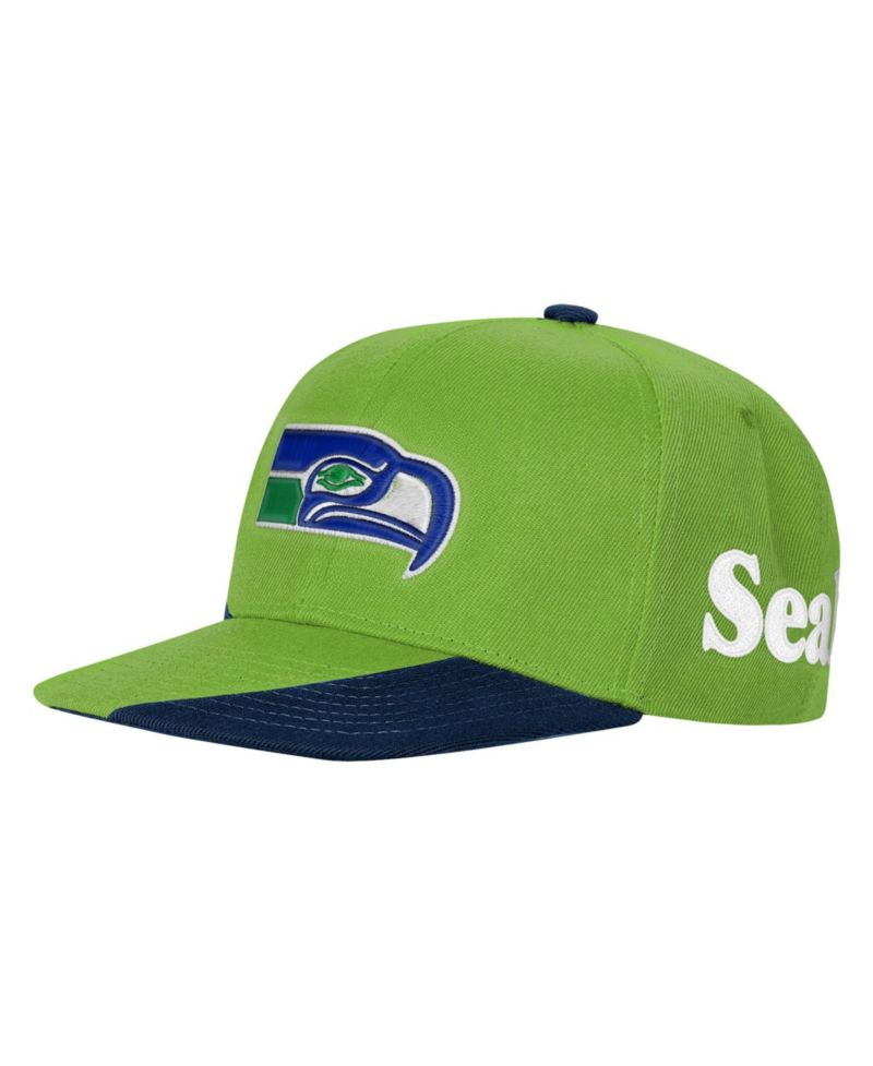 Big Boys and Girls Seattle Seahawks Side Swipe Retro Snapback Hat