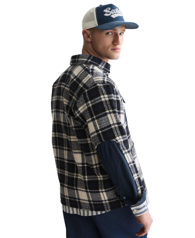 Men's Patchwork Relaxed-Fit Shacket