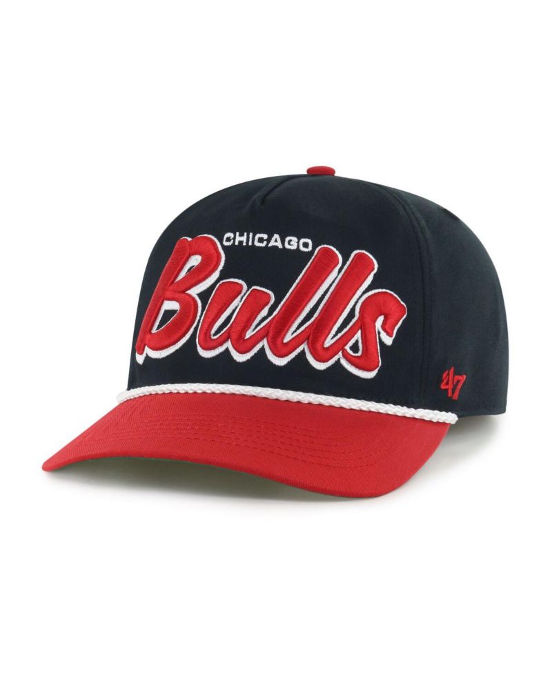 Men's Black/Red Chicago Bulls Drop Shadow Rope Hitch Adjustable Hat