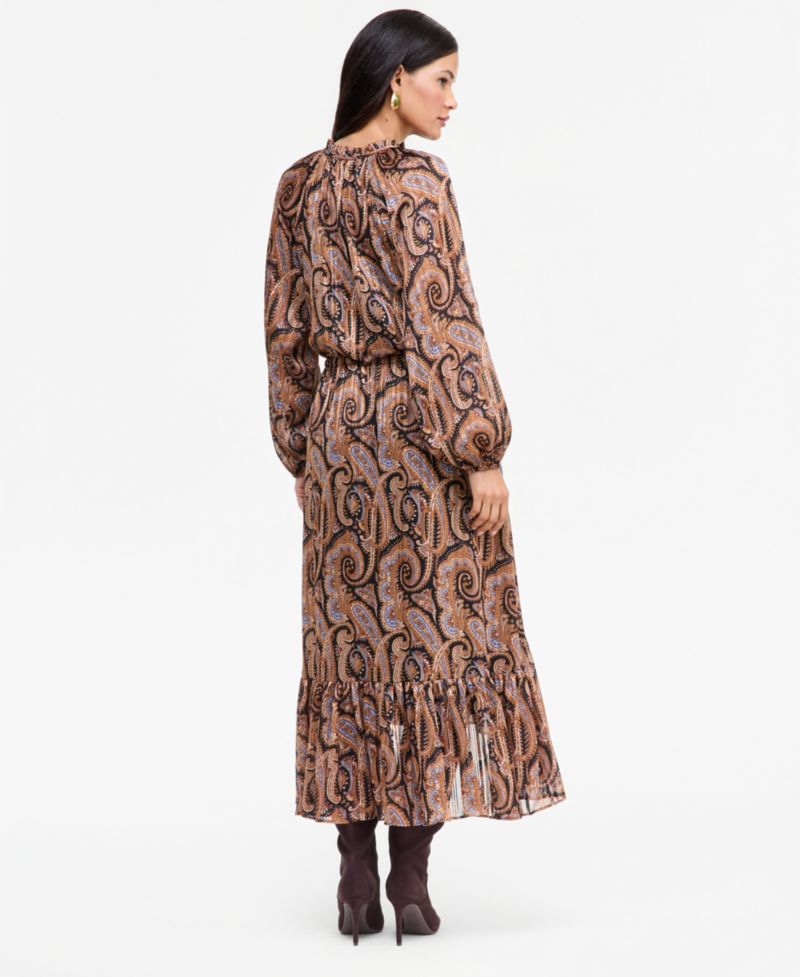 Women's Long-Sleeve Printed High-Low Dress