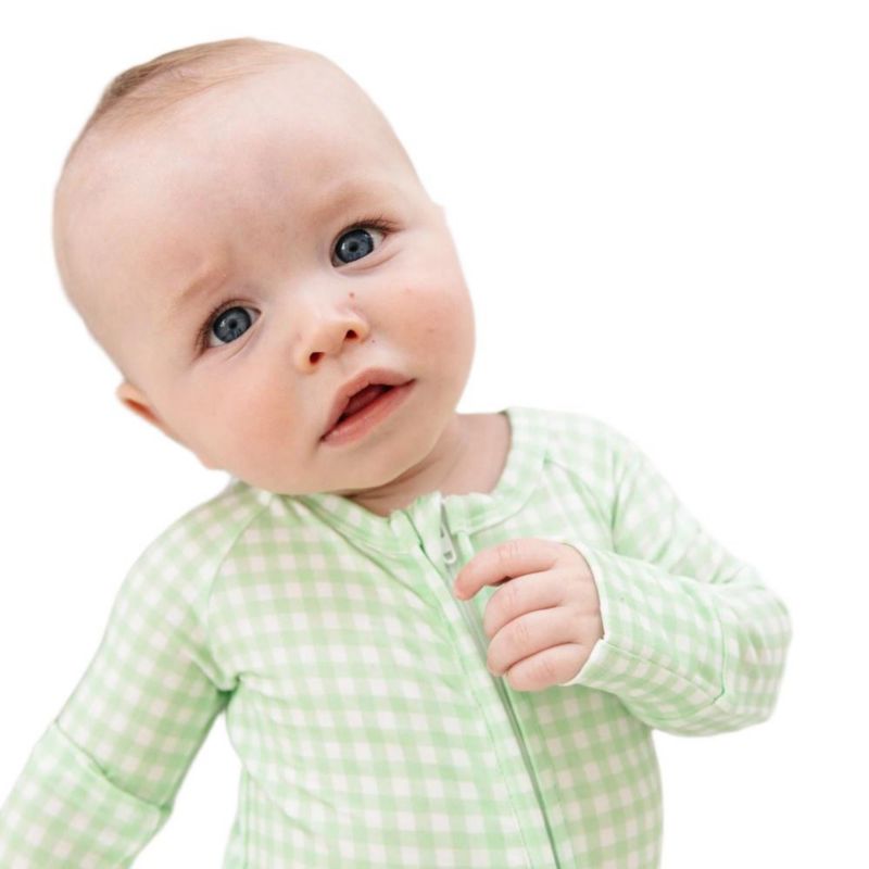 Baby Boy's Pistachio Gingham Bamboo Sleeper