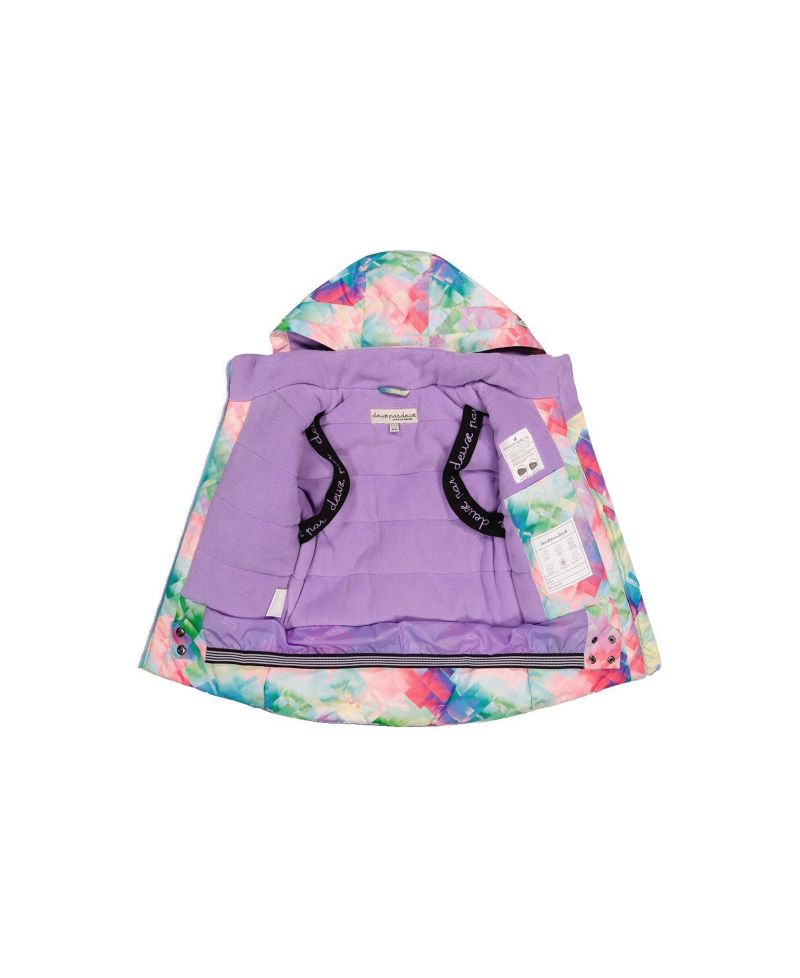 Big Girls Girl(6-14) Two Piece Play Snowsuit Multicolored with A Diamond Pattern with Turquoise and Purple Pants
