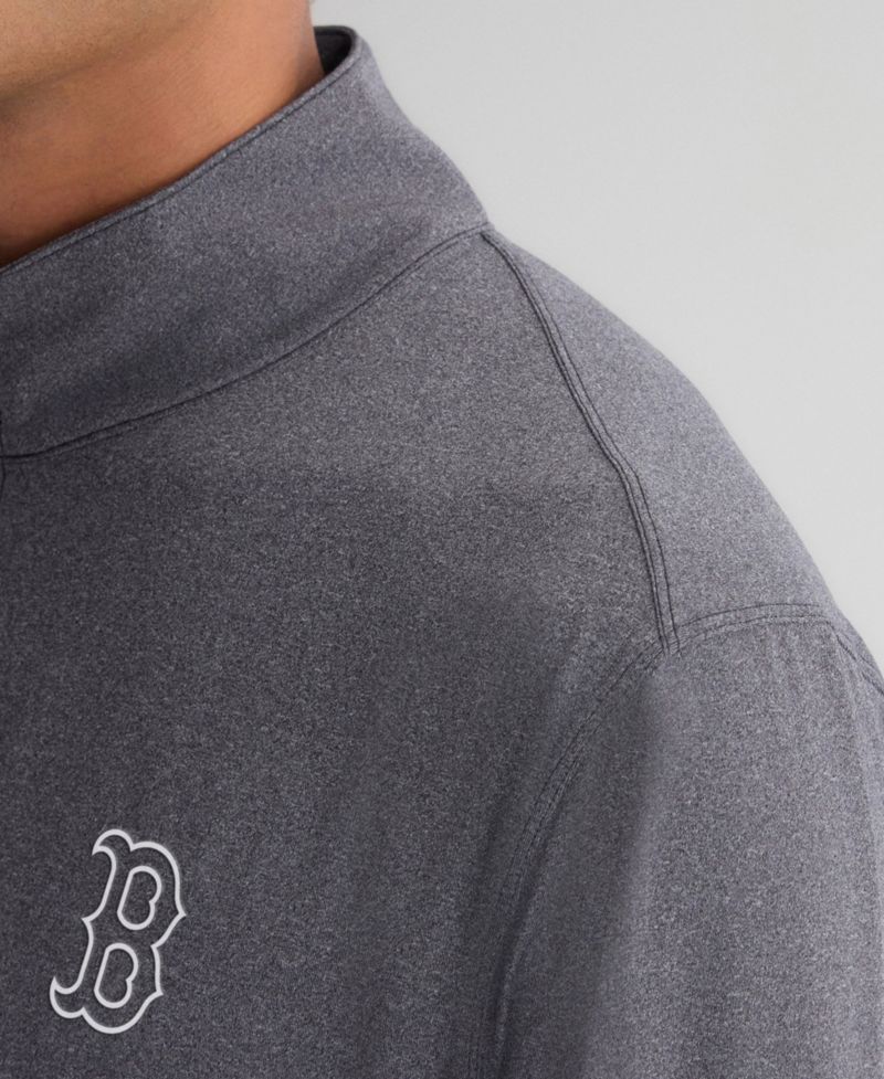 Men's Charcoal Boston Red Sox Clutch Quarter-Zip Pullover Sweatshirt