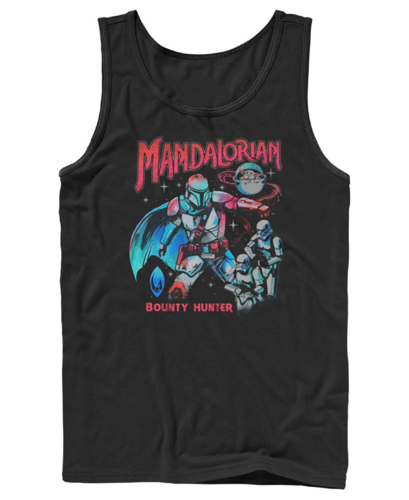 Men's Star Wars The Mandalorian Bounty Hunter Retro Graphic Tank Top