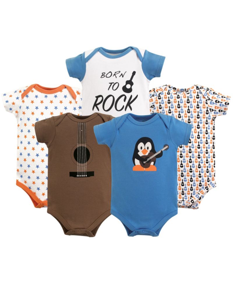 Baby Boys 5Pk of Soft All-in-One Bodysuits