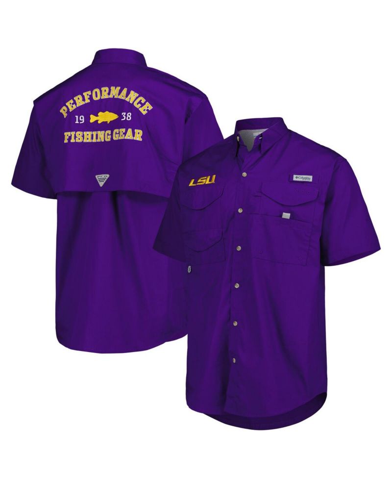Men's Purple LSU Tigers Bonehead Button-Up Shirt