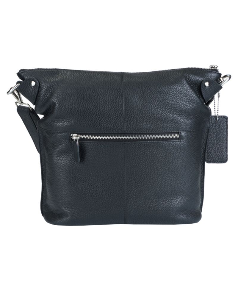 Pebbled Collection Susan Leather Crossbody Hobo Bag