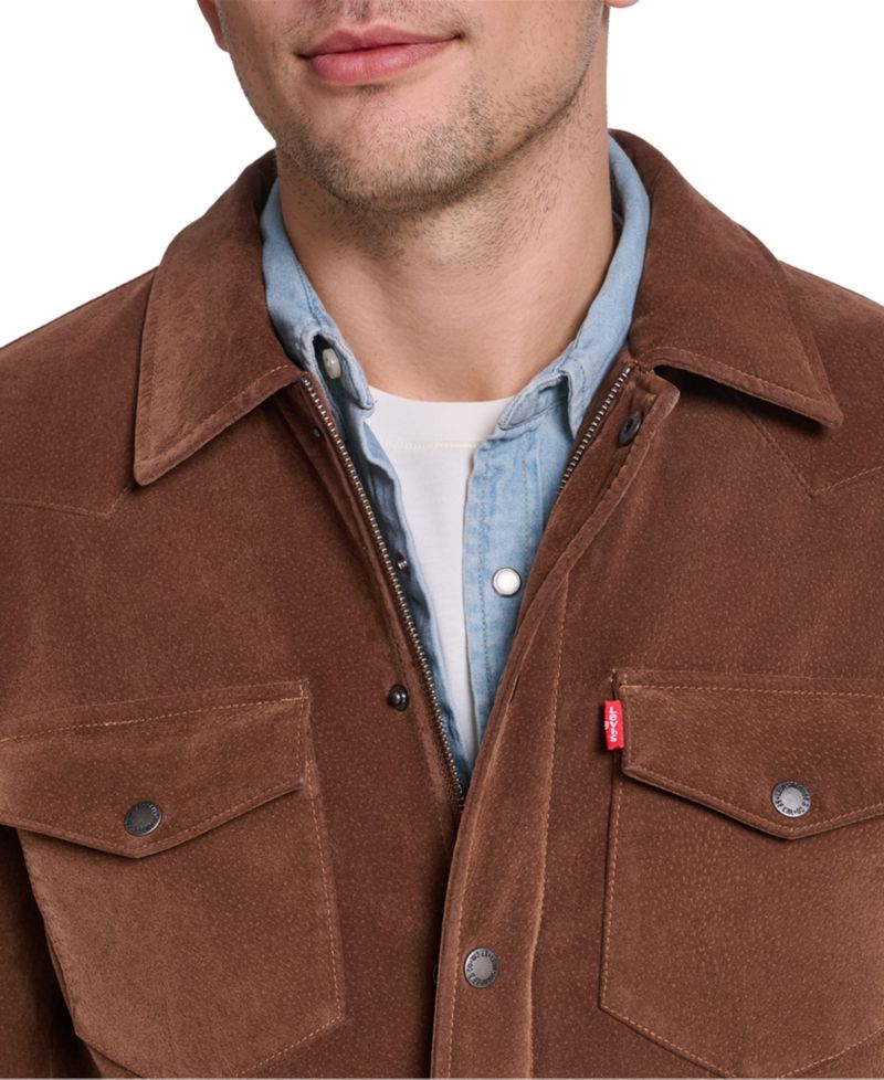 Men's Faux Suede Western Shirt Jacket