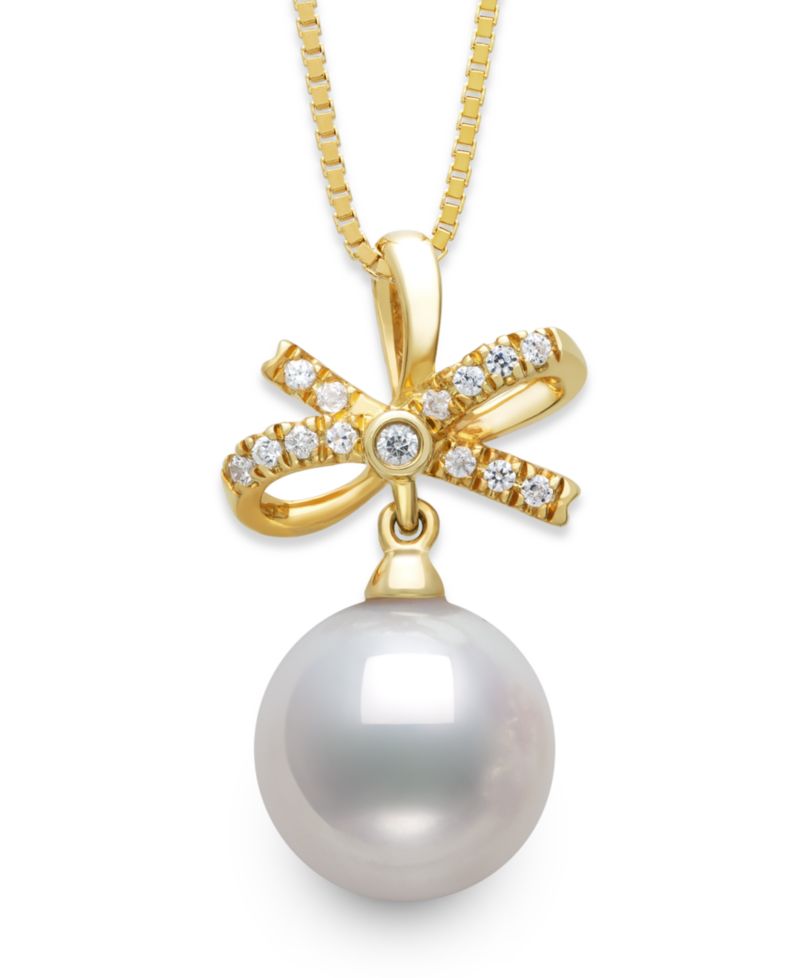 Freshwater Pearl (7-8mm) and Cubic Zirconia Jewelry Set in Gold Over Silver