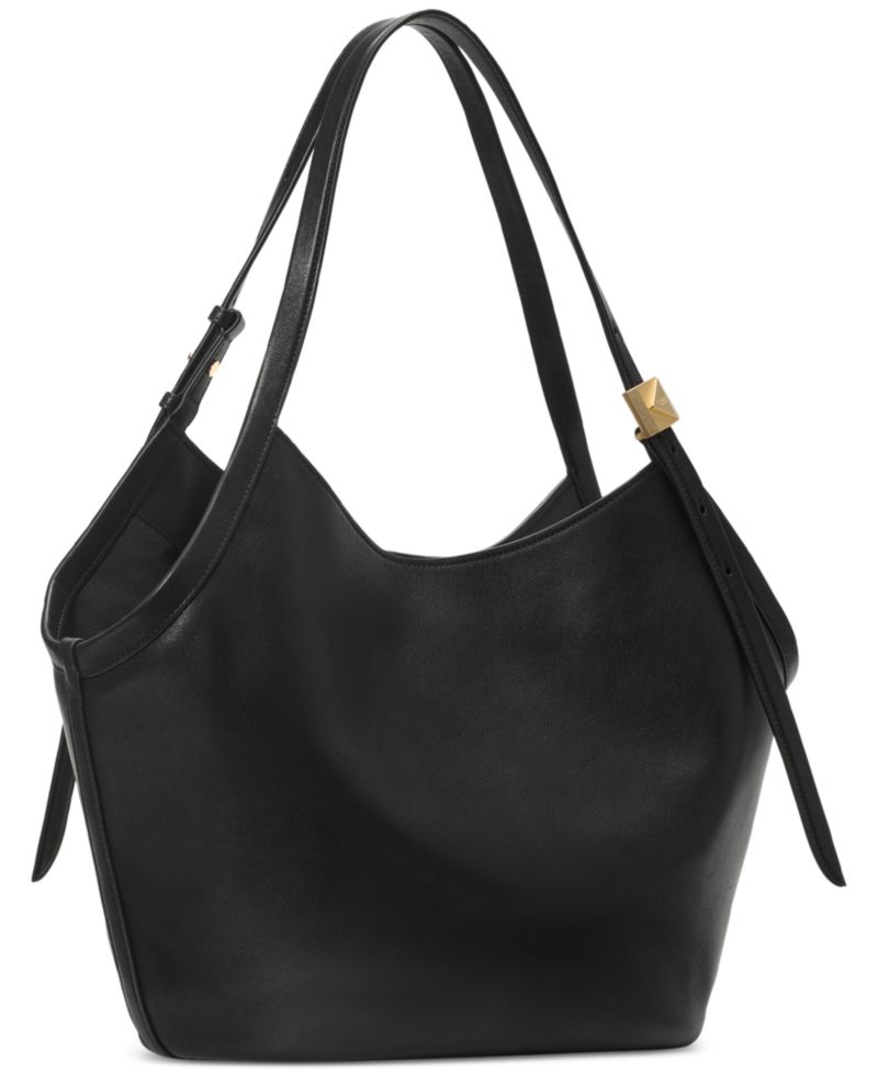 Deco Tulip Large Leather Tote Bag