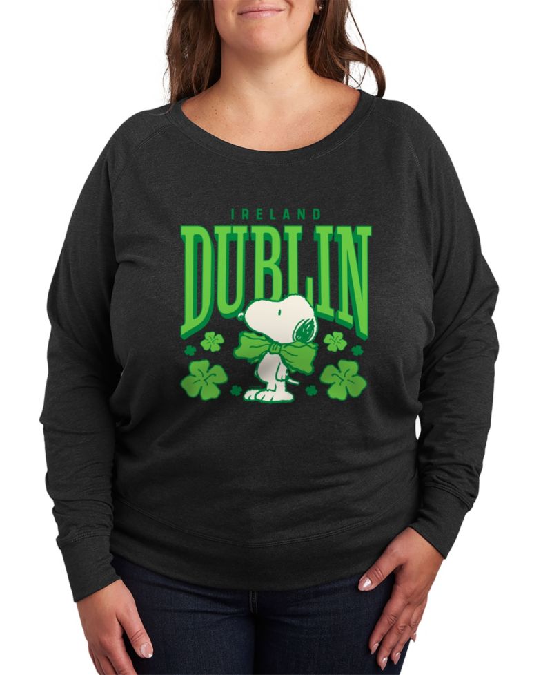 Plus Size Peanuts Dublin St Patrick's Day Graphic Crew Neck Top