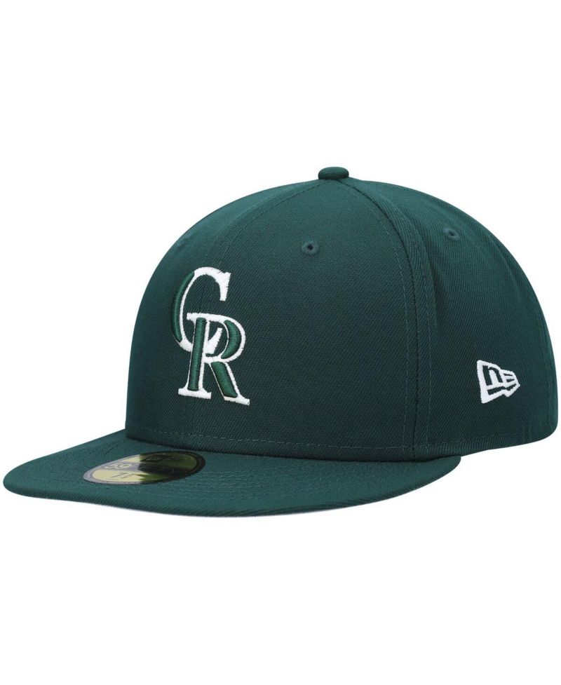 Men's Green Colorado Rockies White Logo 59FIFTY Fitted Hat