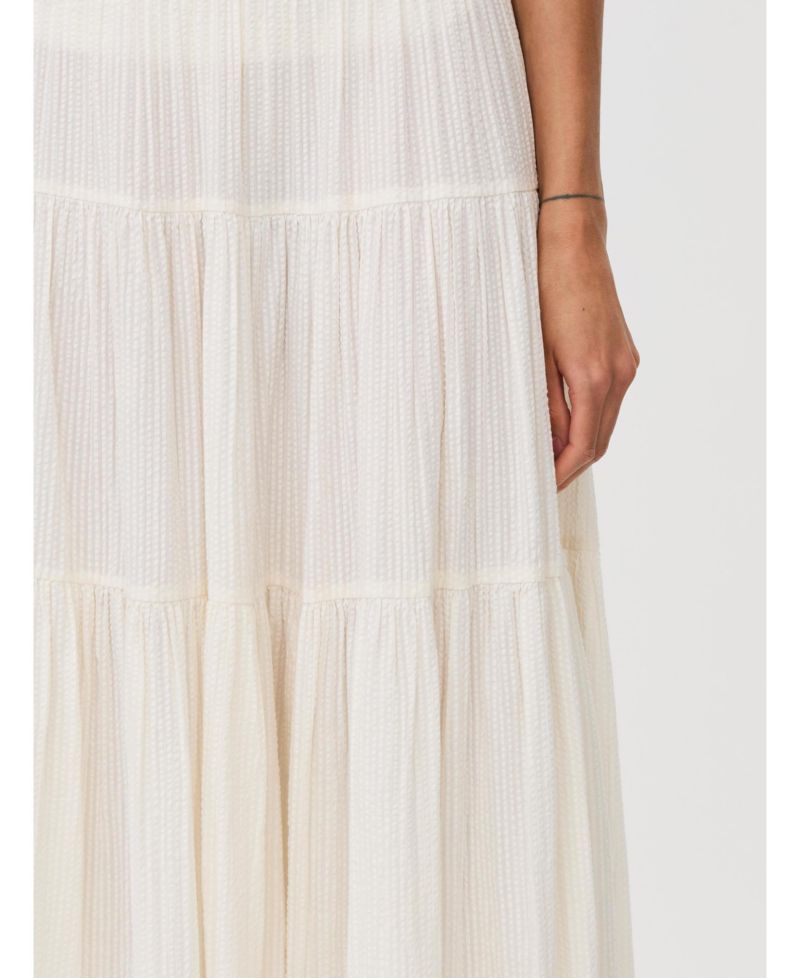 Women's Smocked Waist Tiered Midi Skirt