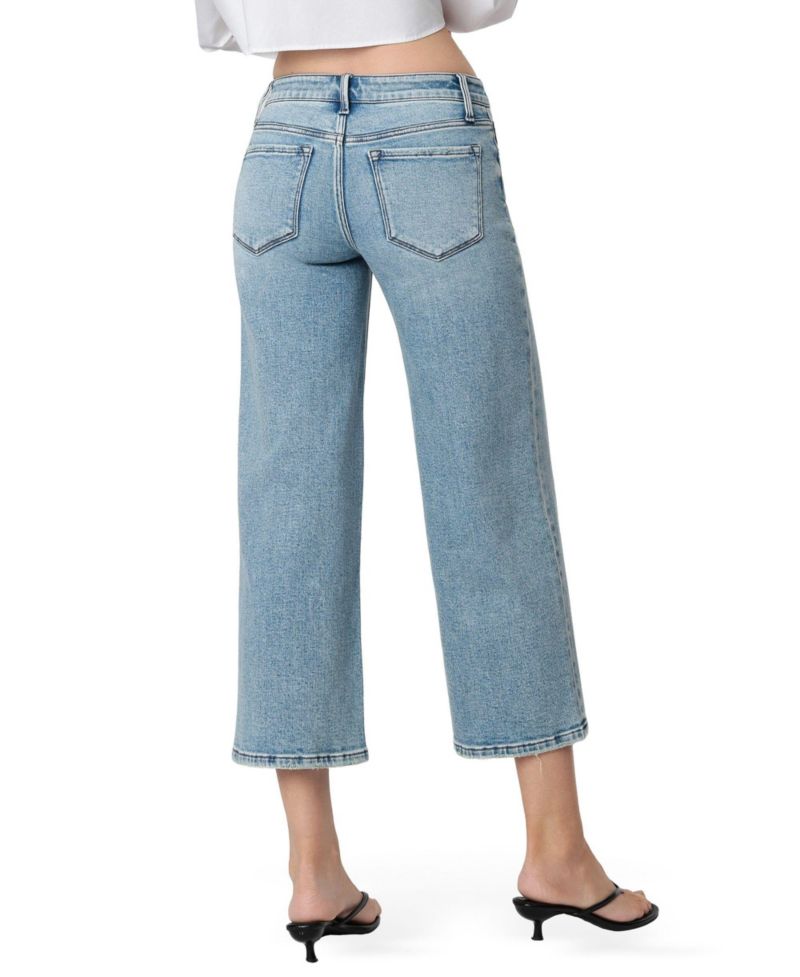 Women's Low Rise Tinted Crop Wide Leg Jeans