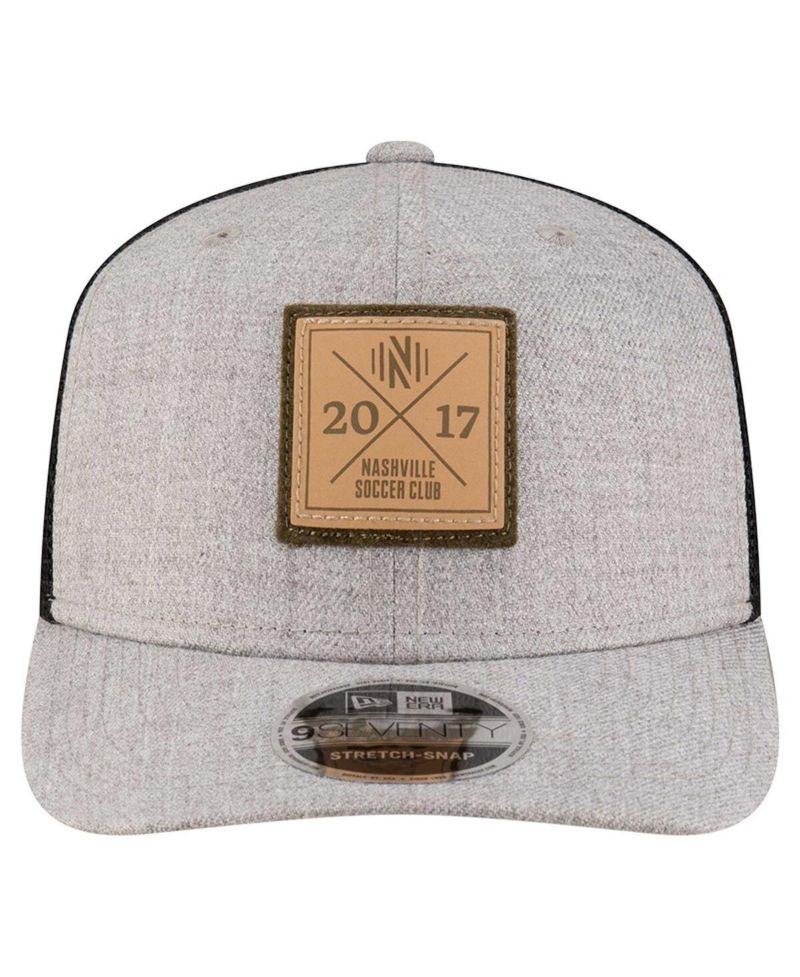 Men's Heather Gray Nashville SC 9SEVENTY COOLERA Stretch-Snap Adjustable Hat