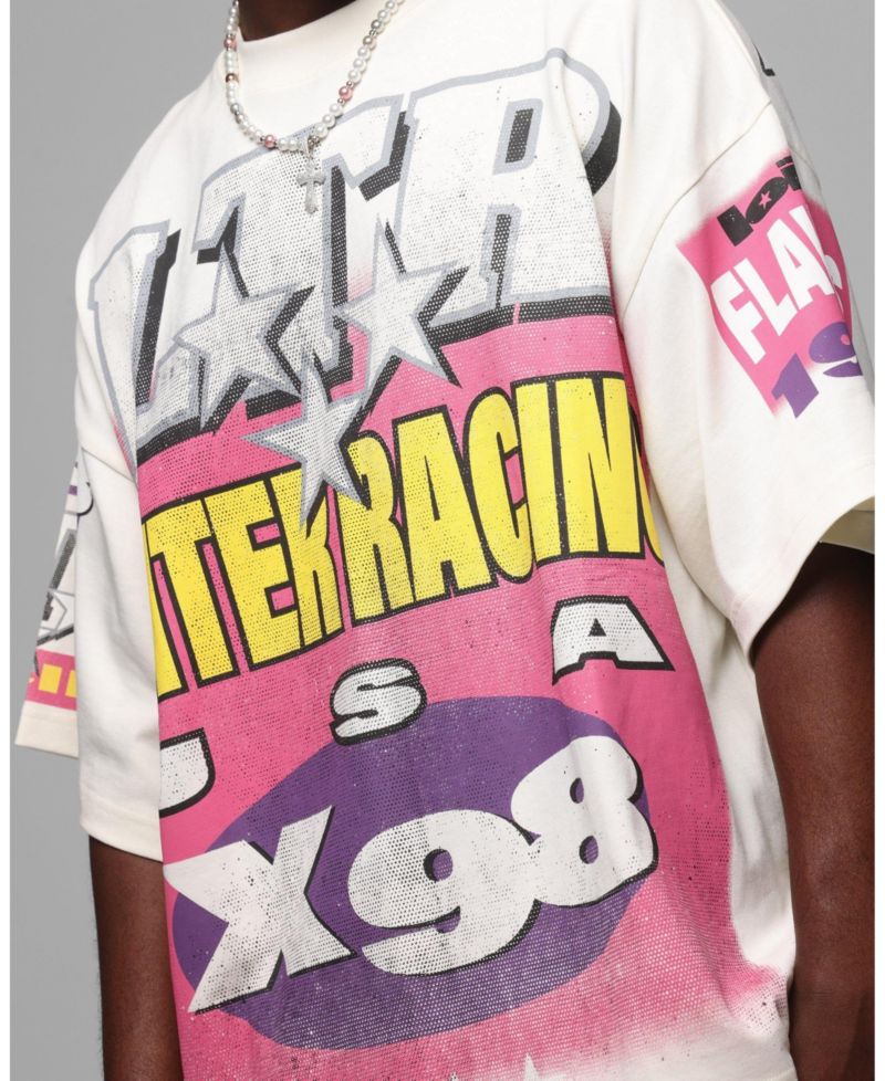 Men's Racer Box Oversized Graphic T-Shirt