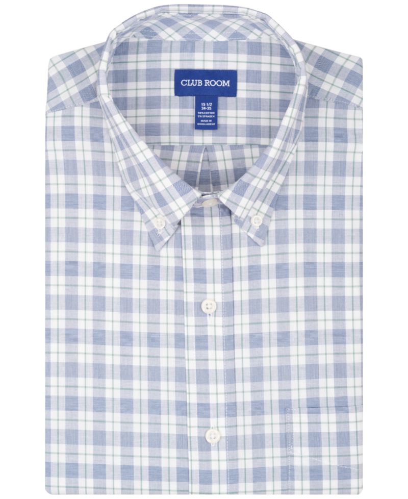 Men's Regular-Fit Plaid Pattern Dress Shirt