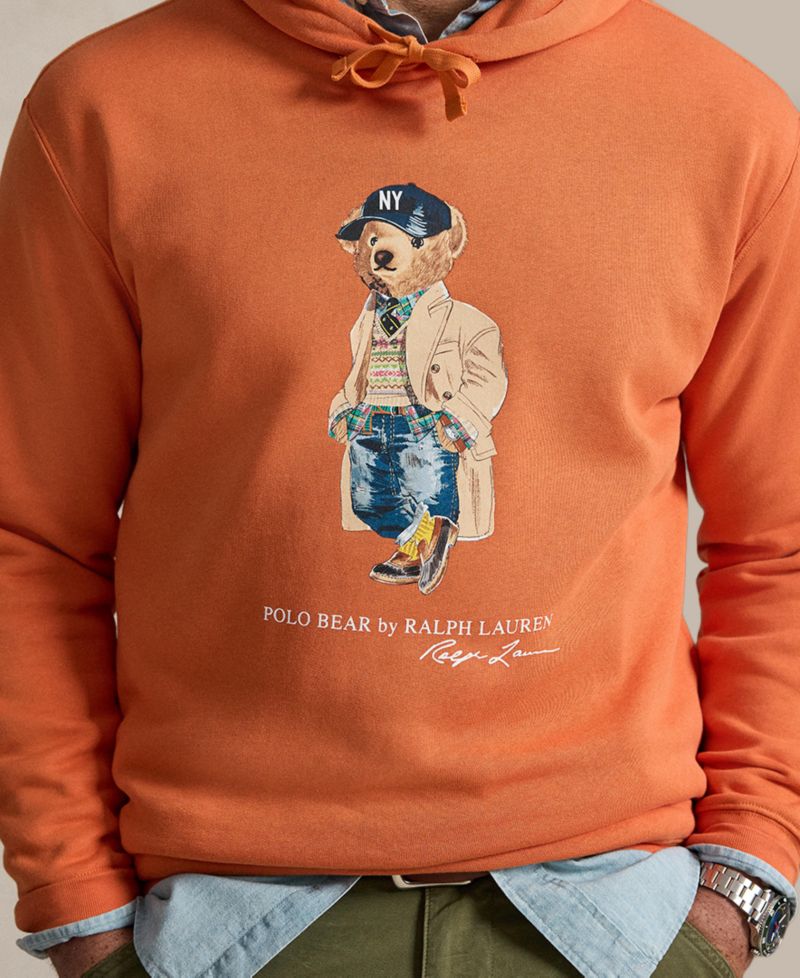 Men's Big & Tall Polo Bear Fleece Graphic Hoodie