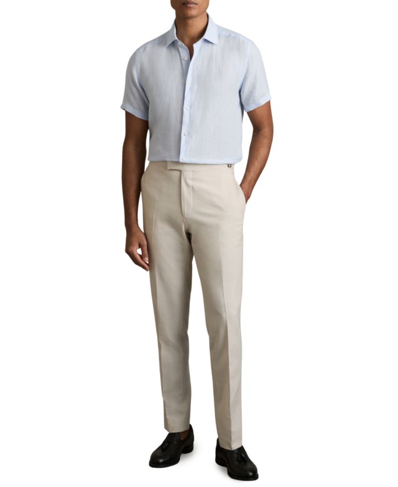 Men's Holiday Linen Short-Sleeve Shirt
