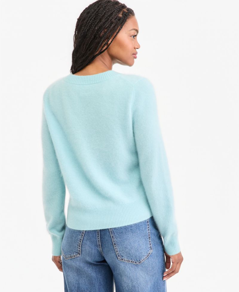 Women's Brushed 100% Cashmere V-Neck Sweater