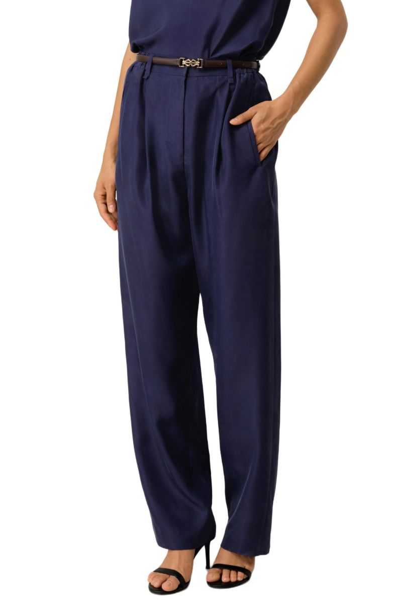 Women's Sand-Washed Silk Habotai Barrel Pant