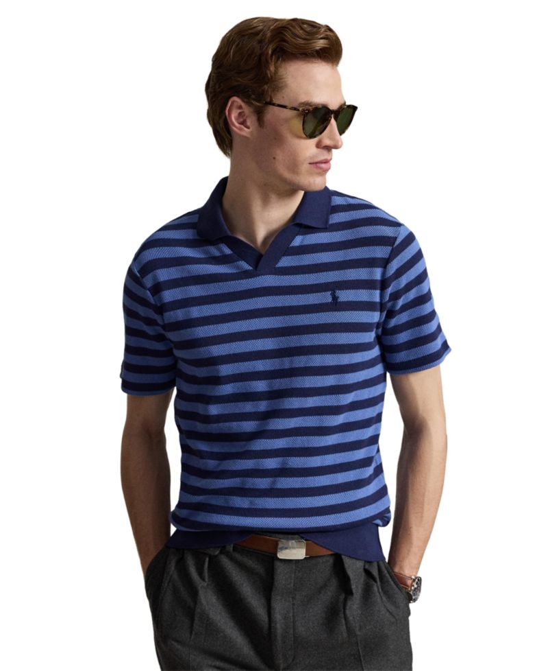 Men's Short-Sleeve Textured Polo Shirt