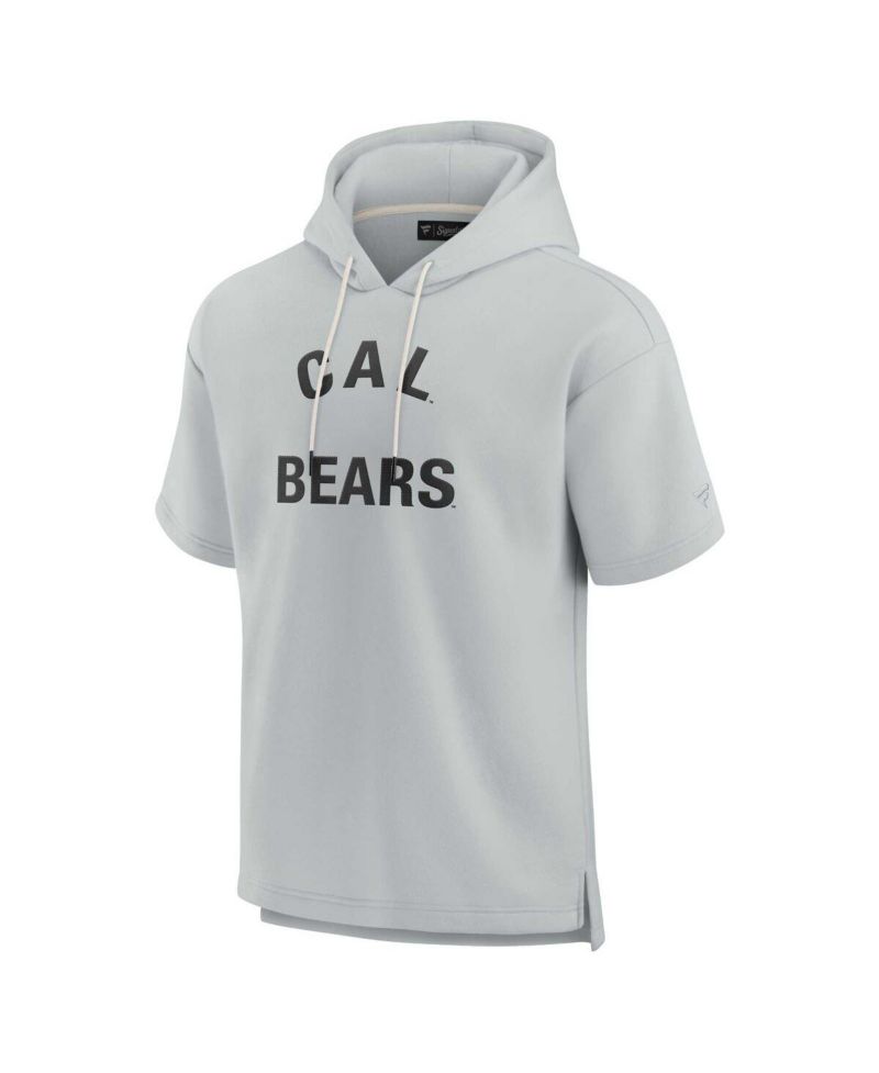 Men's and Women's Gray Cal Bears Super Soft Fleece Short Sleeve Pullover Hoodie