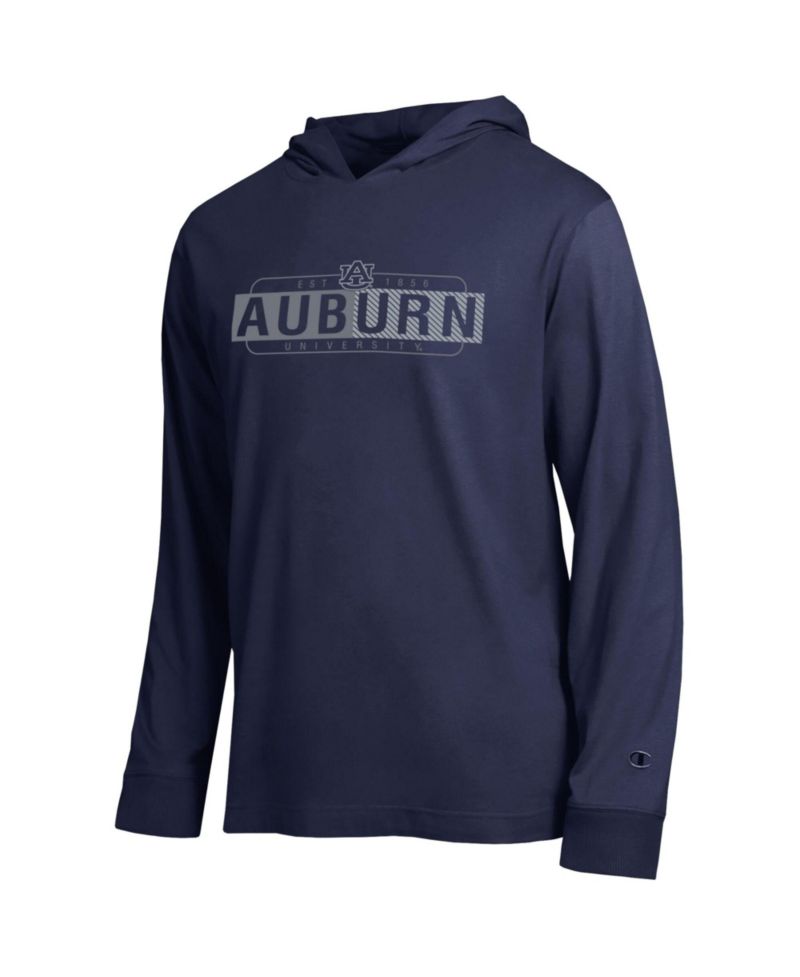 Men's Navy Auburn Tigers Gradient All-Star Long Sleeve Hooded T-Shirt