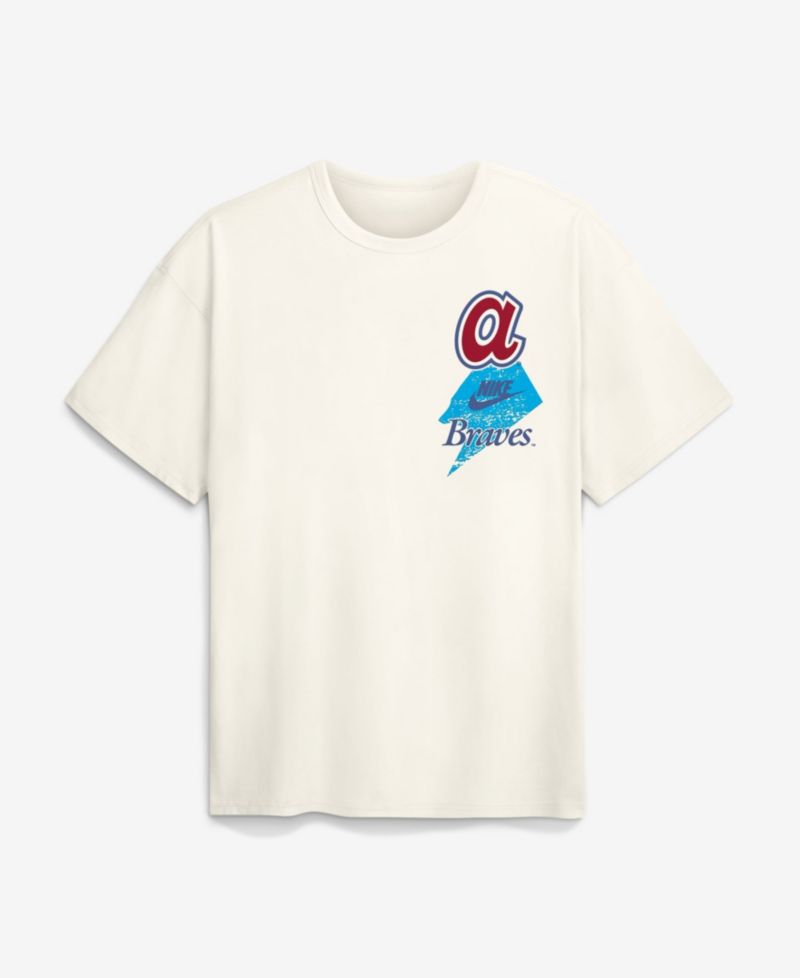 Men's Cream Atlanta Braves Max90 Arch Heavyweight T-Shirt