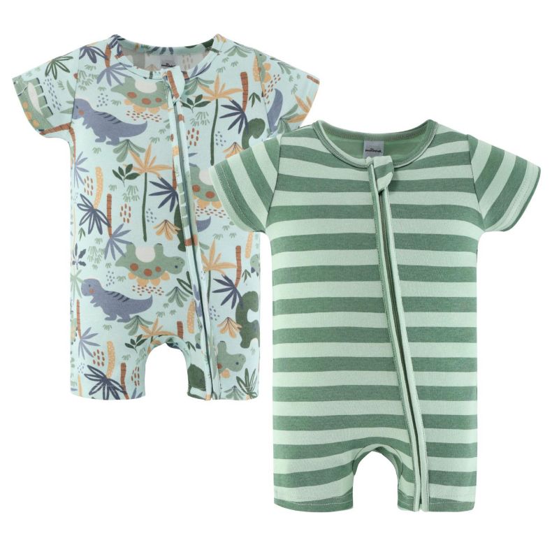 Baby Boys Rompers - 2 Pack, Green Dino