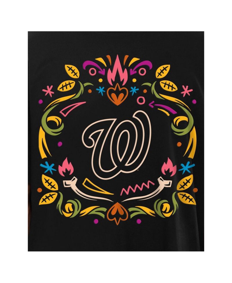 Men's Black Washington Nationals Día De Los Muertos T-Shirt