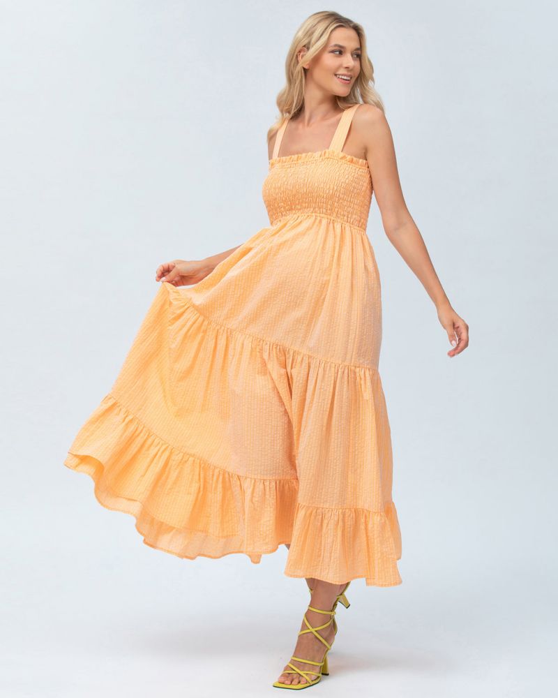 Women's Smock Tiered Maxi Dress Holly