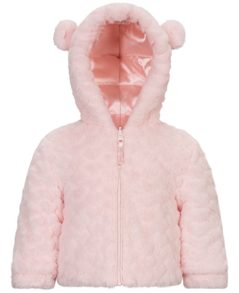 Baby Girls' Reversible Faux Fur Hooded Jacket