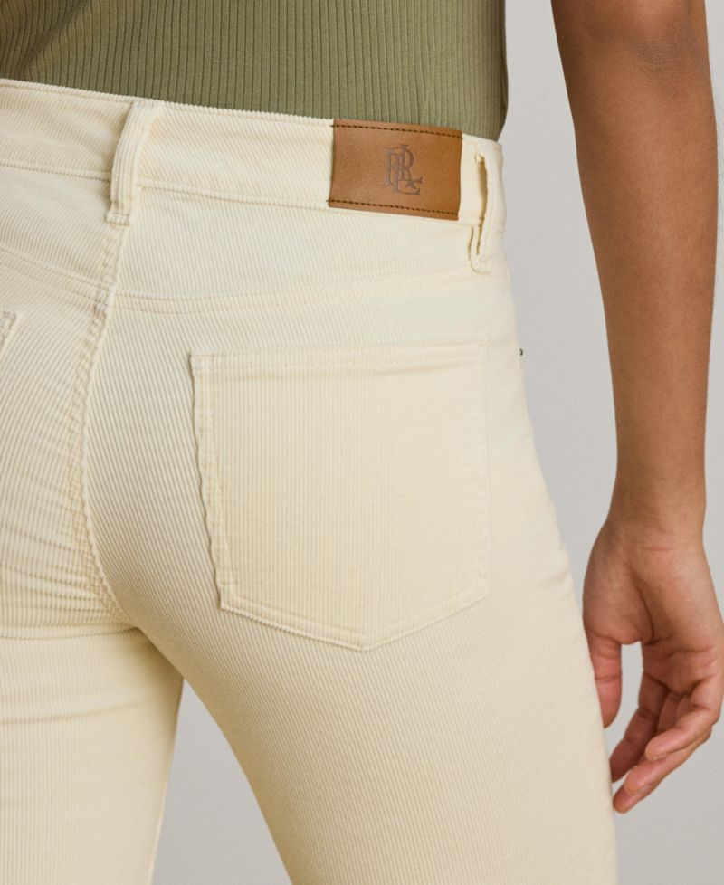Women's Mid-Rise Slim-Straight Corduroy Pants
