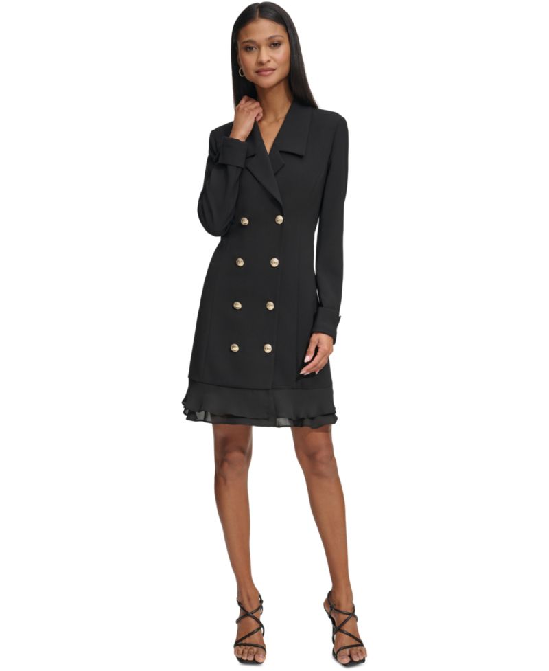 Women's Chiffon-Hem Blazer Dress