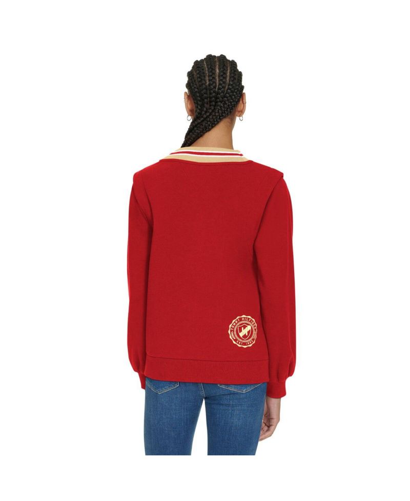 Women's Scarlet San Francisco 49ers Alice V-Neck Pullover Sweatshirt