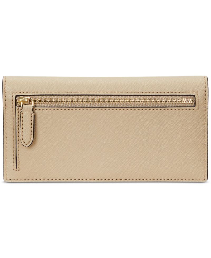 Crosshatch Leather Slim Snap Closure Wallet