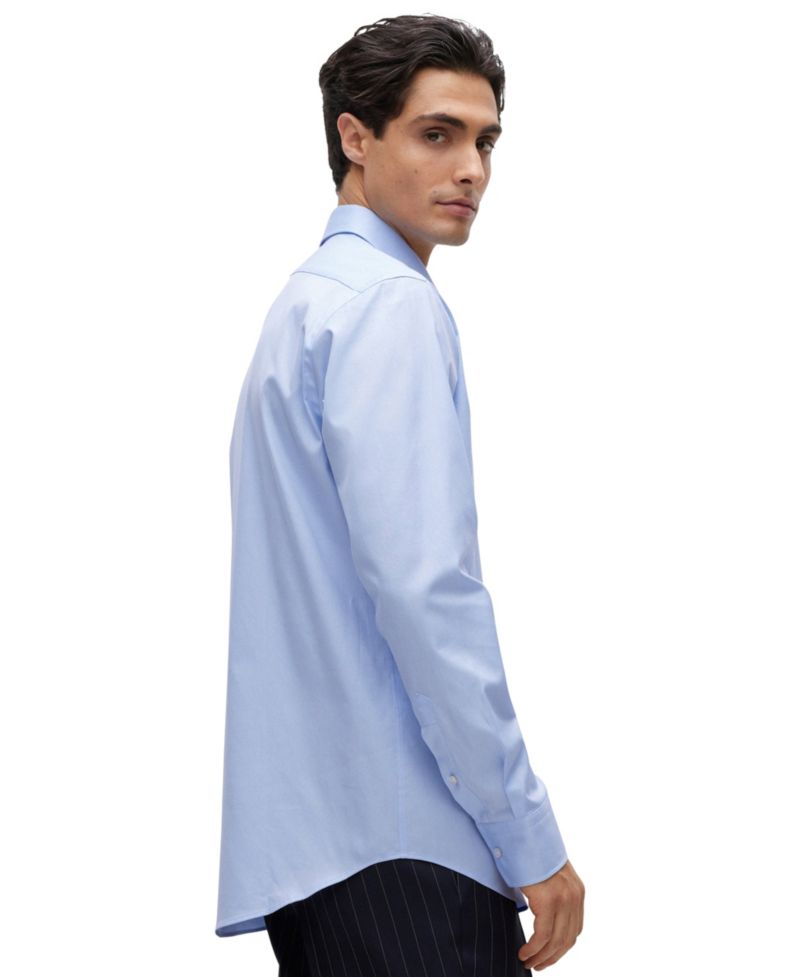 Men's Stretch-Cotton Twill Regular-Fit Dress Shirt