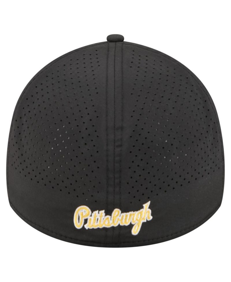 Men's Black Pittsburgh Pirates 39THIRTY A-Frame Perforated Flex Hat