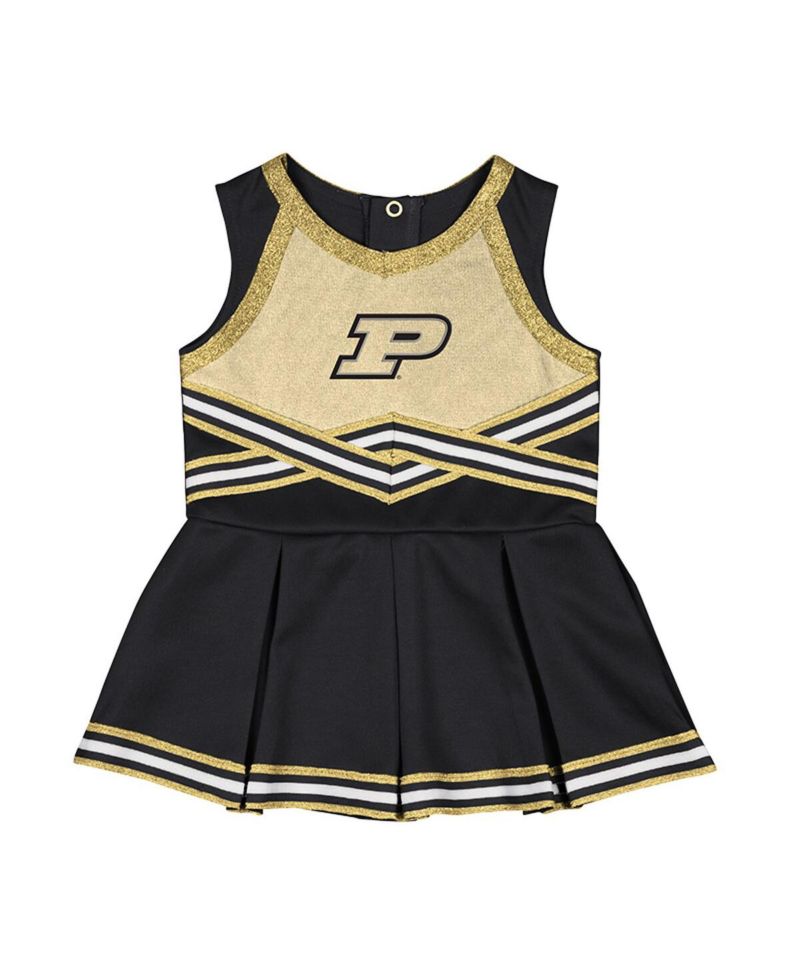 Girls Baby Boys and Girls Black Purdue Boilermakers Lollipop Park Cheer Dress