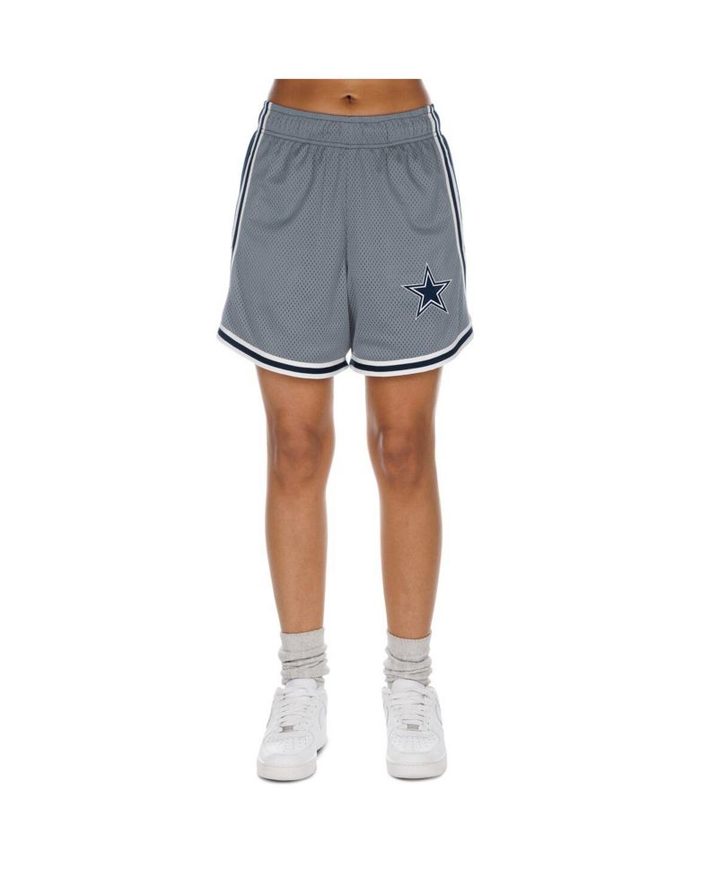 Women's Silver/Navy Dallas Cowboys Sport Classics Mesh Shorts